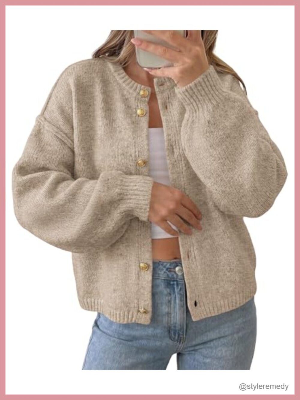 Chunky Knit Cardigan Sweater for Women Long Sleeve Button Up Fall Winter
